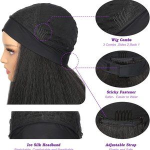 Long yaki straight headband wig